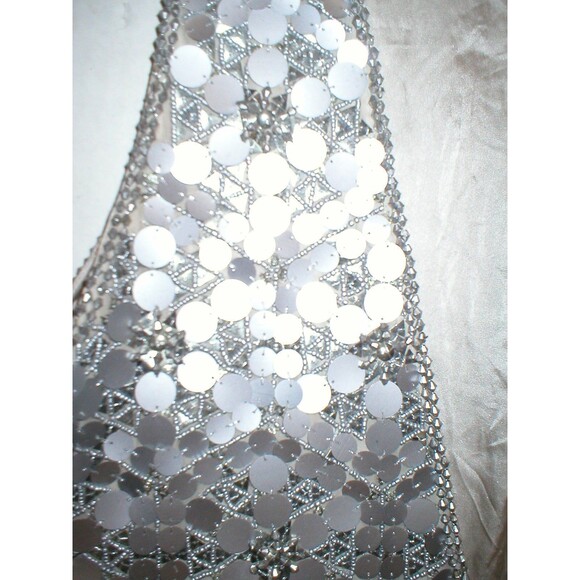 New Womens 10 NWT Matthew Williamson Designer Dress Silver Sequin Bead Sleevless - Picture 4 of 10